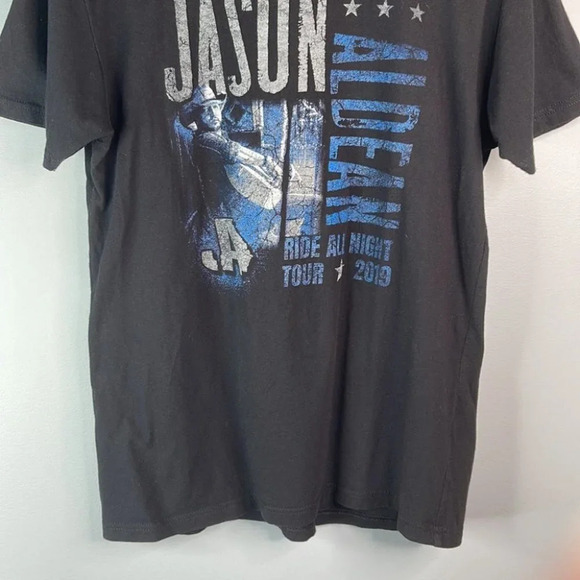 JASON ALDEAN Ride All Night 2019 Concert Tee Black Graphic Short Sleeve Size M - Picture 5 of 10